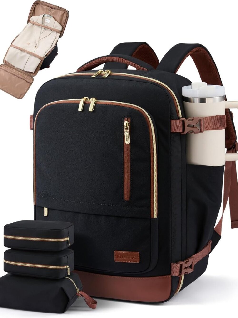 40L Travel Backpack for Women Men with Garment Bag, Airline Approved Carry on Lu